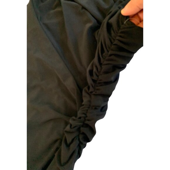 NWT Ralph Lauren One-Shoulder Black Gown Formal Crystal Brooch Size 8 RX10351 - Picture 12 of 14